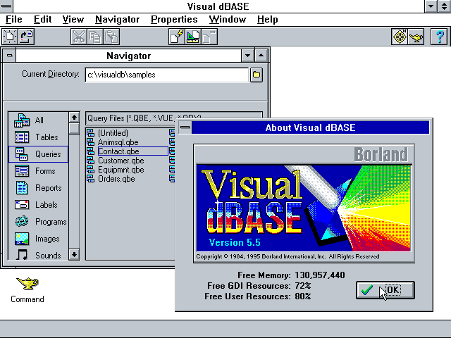 Borland Visual dBase 5.5 - About
